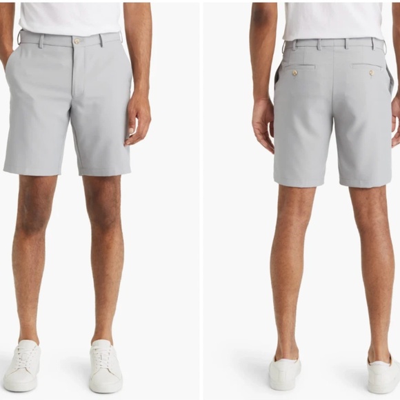 Peter Millar Mens Twill Shorts Bermudas Light Gray Waist 8" Inseam Size 40 NWT - Picture 1 of 6